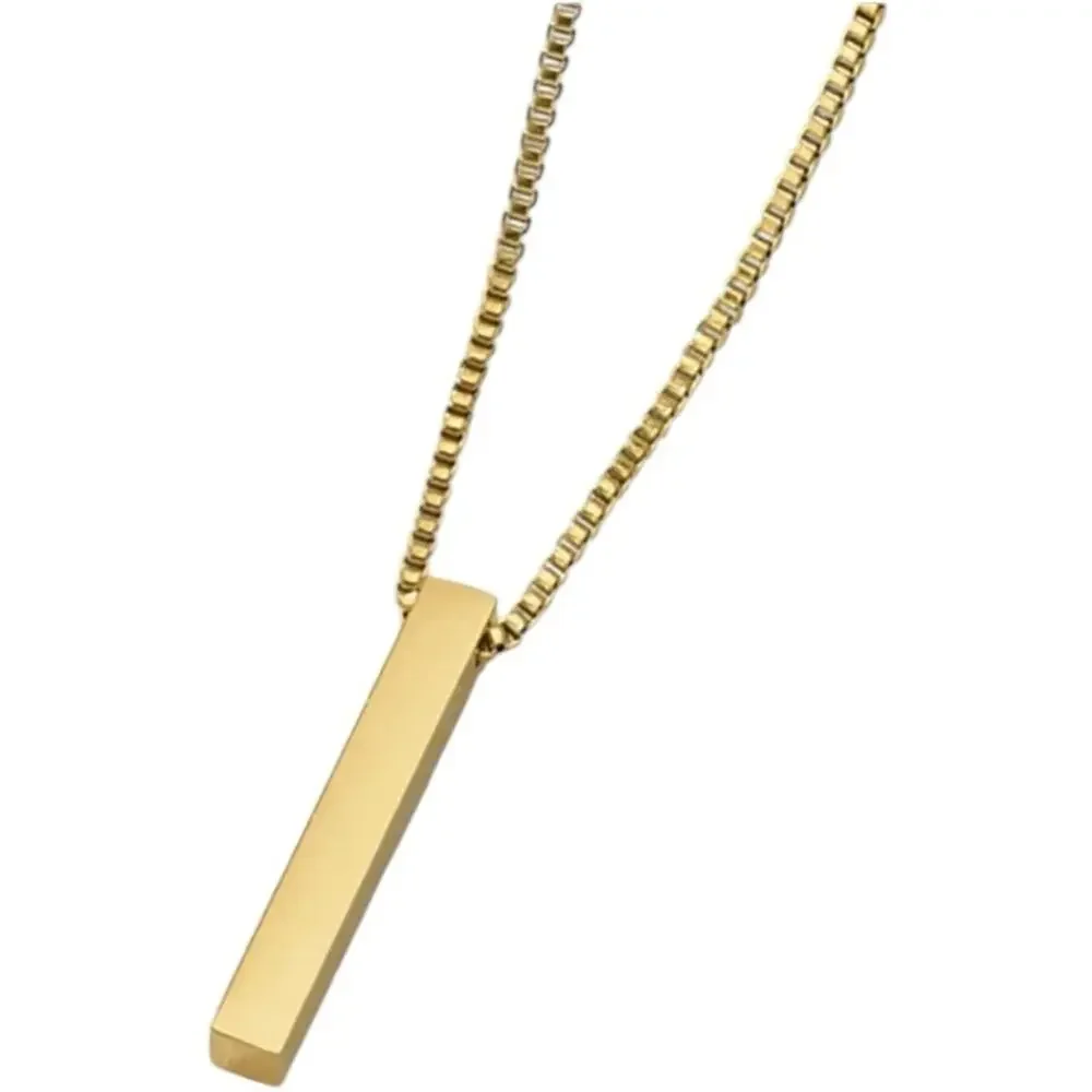 18K Gold Plated Vertical Bar Pendant Necklace